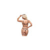 Ensemble 3 pièces soutien-gorge harnais, porte-jarretelles et string 